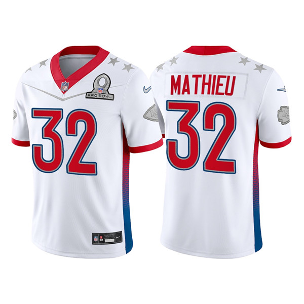 Men's Kansas City Chiefs #32 Tyrann Mathieu 2022 White Pro Bowl Stitched Jersey Men's Kansas City Chiefs #32 Tyrann Mathieu 2022 White Pro Bowl Stitched Jersey